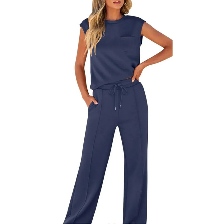 Kaiya Loungewear Co-Ord Donkerblauw