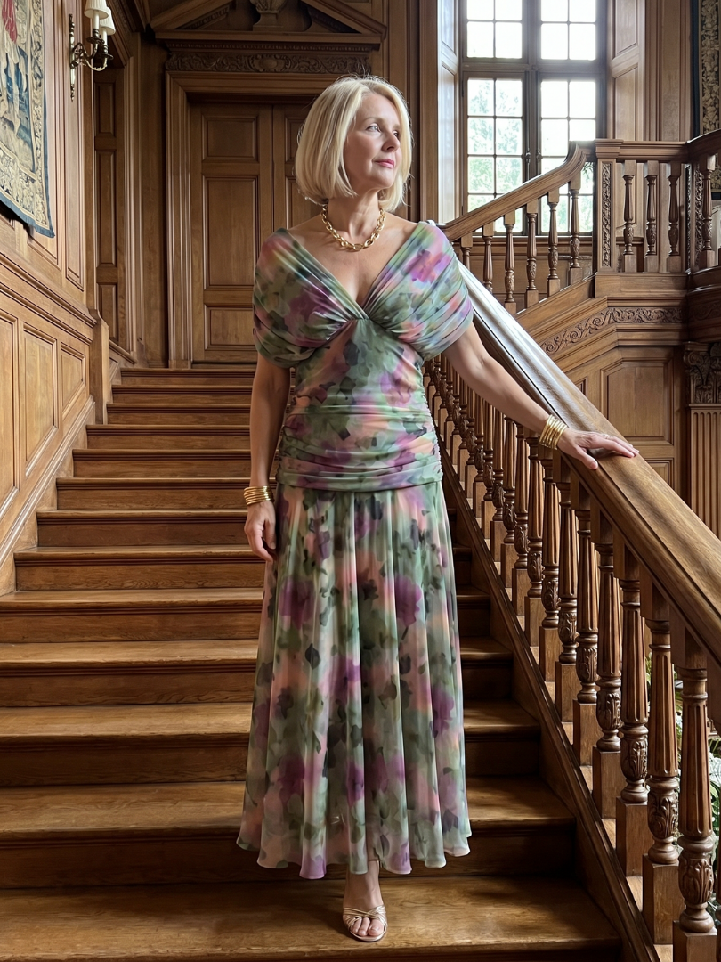 Corrie | Off-Shoulder Flow Midi Jurk