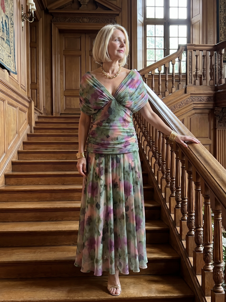 Corrie | Off-Shoulder Flow Midi Jurk