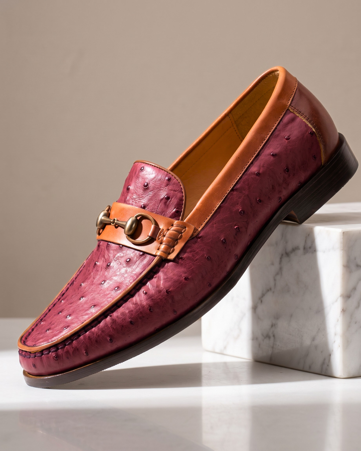 Lorenzo Horsebit Loafer Wijnrood
