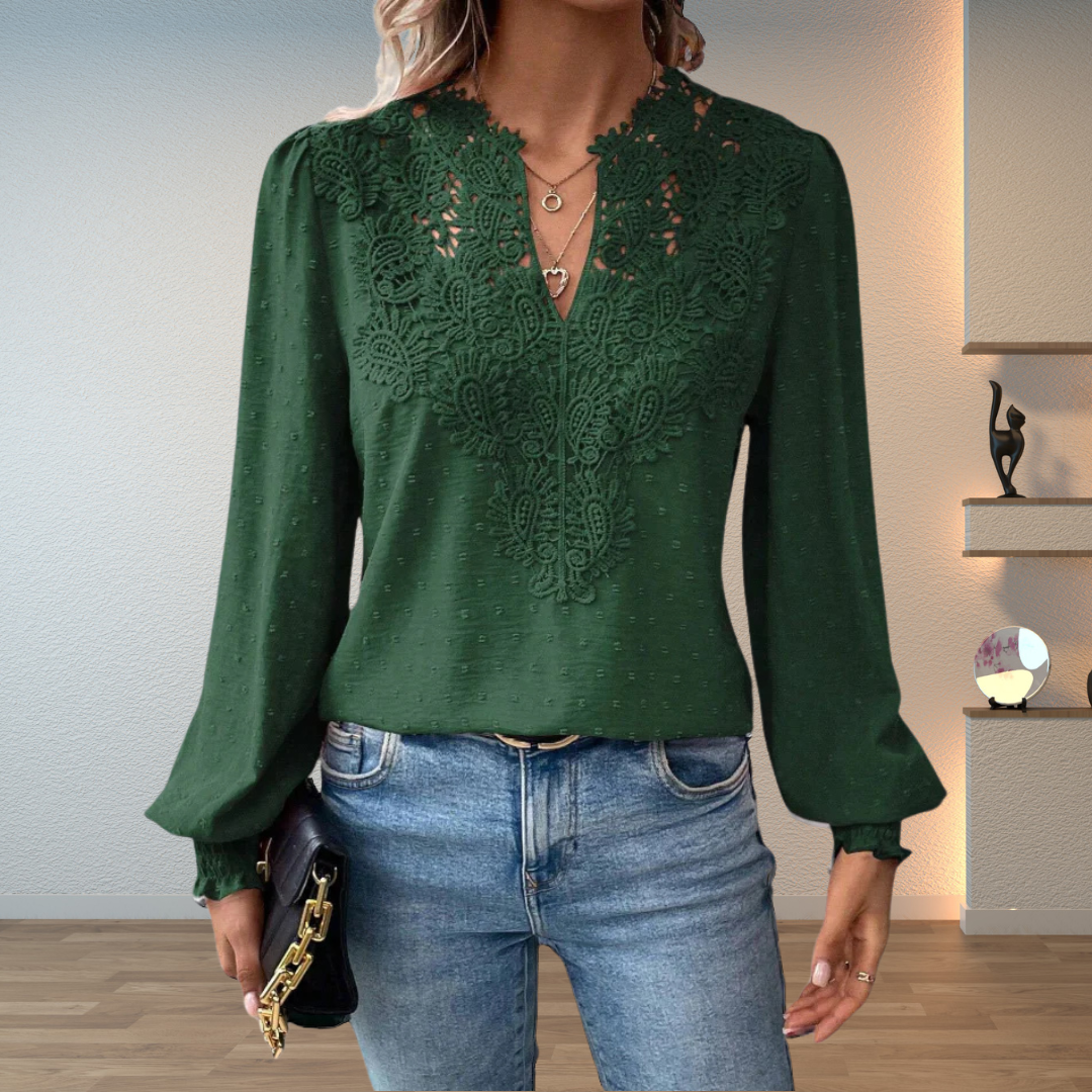 Riet blouse wit