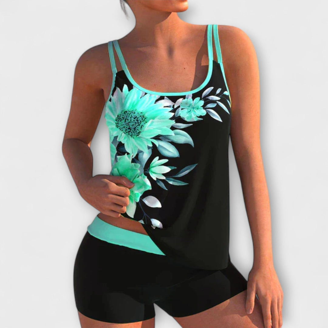 Alice Bloemenprint Badpak - Turquoise