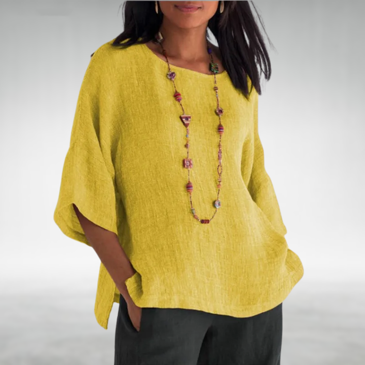 Odette Boot-Neck Tuniek - Geel