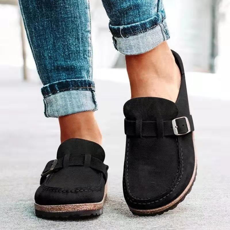 Silvia Slip-On Sandalen zwart