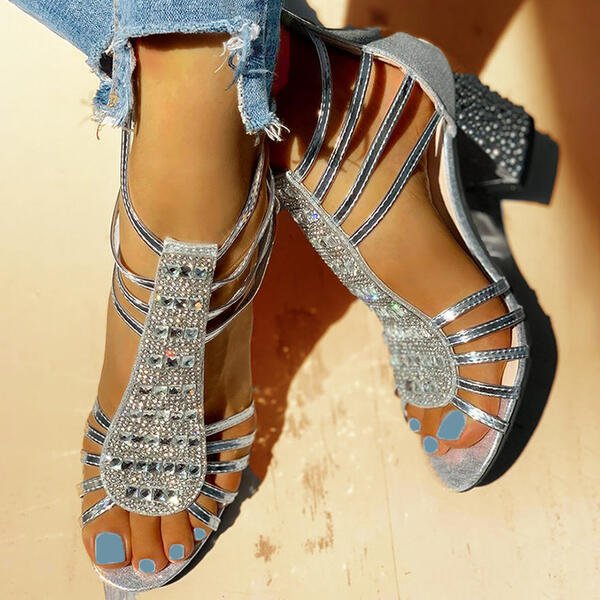 Jasmijn Blokhak Sandalen zilver