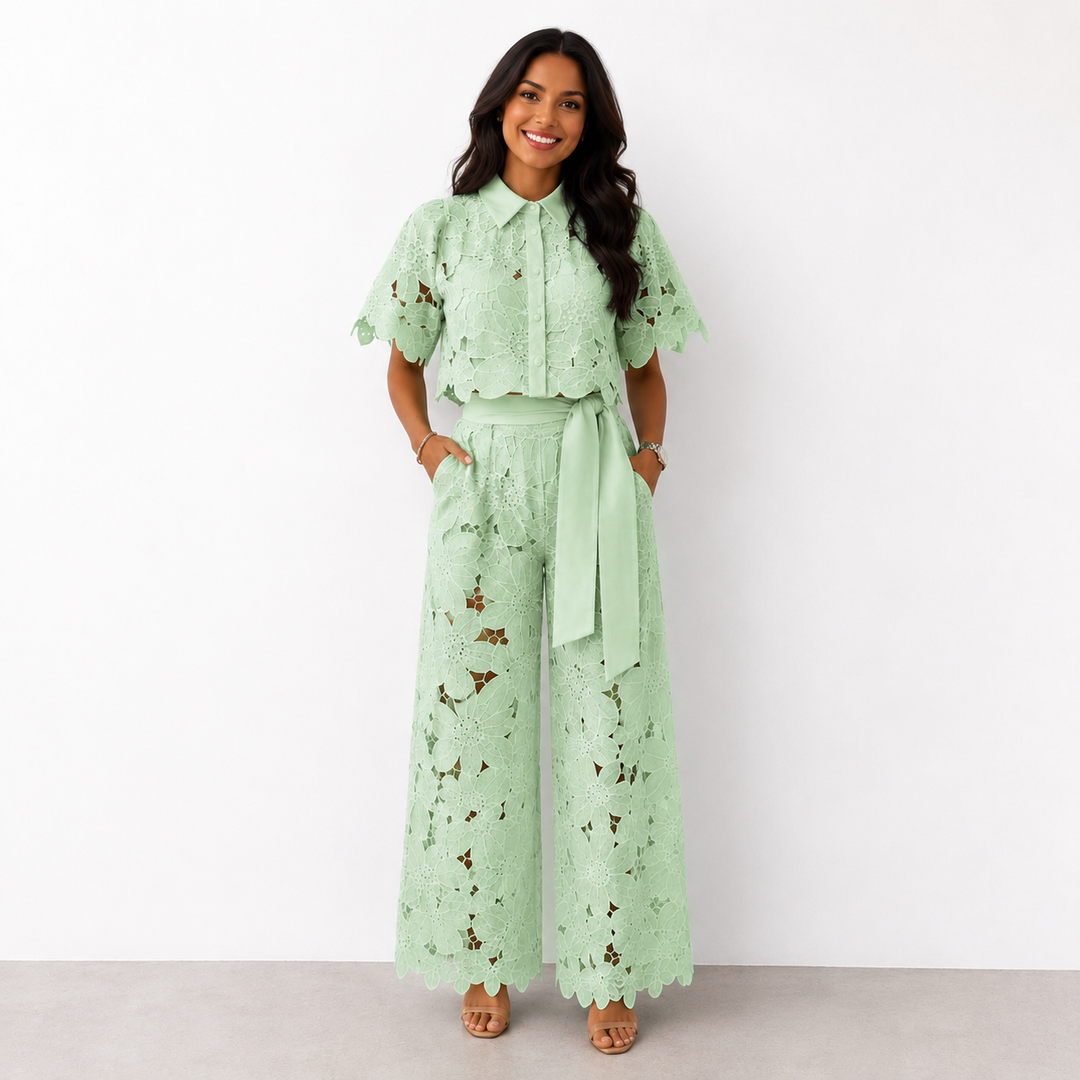 Isabela Kant Tweedelig Set - Groen