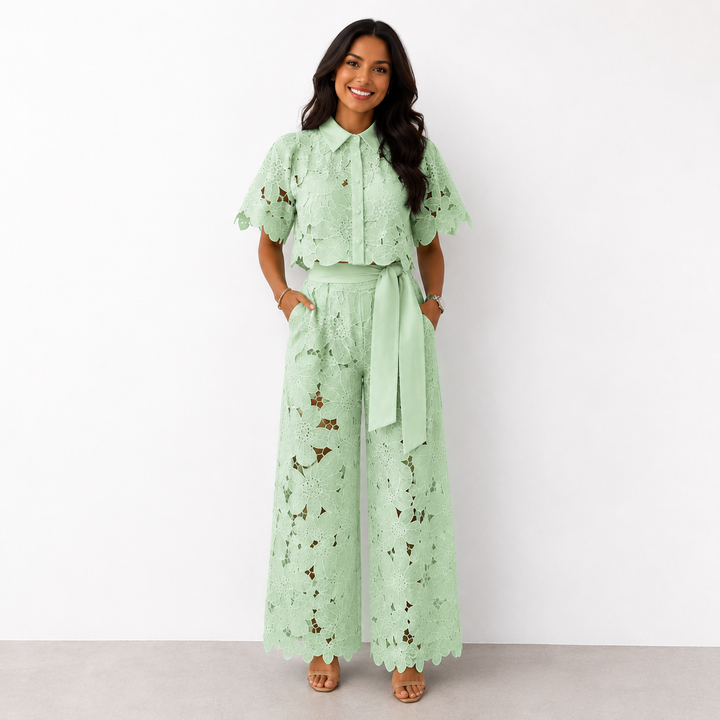 Isabela Kant Tweedelig Set - Groen
