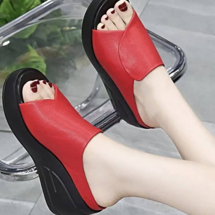 Nadia wedge sandalen rood