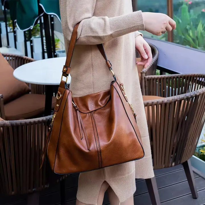 Luxe leren anti-diefstal schoudertas