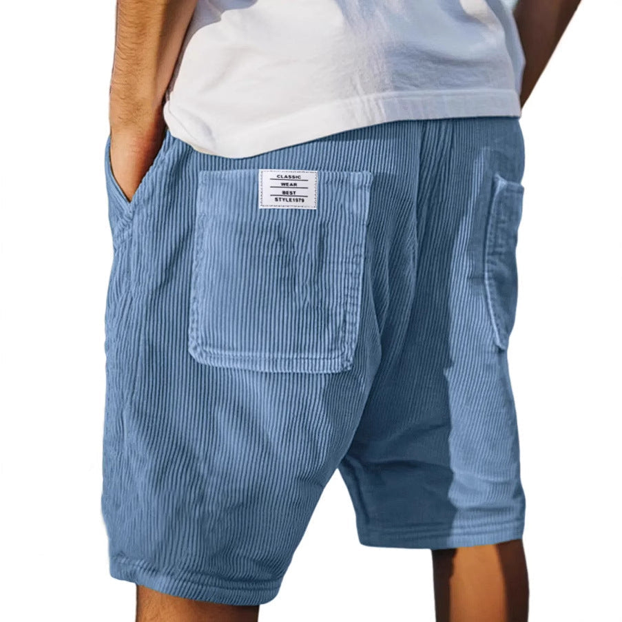 Victor Fluwelen Shorts - Blauw