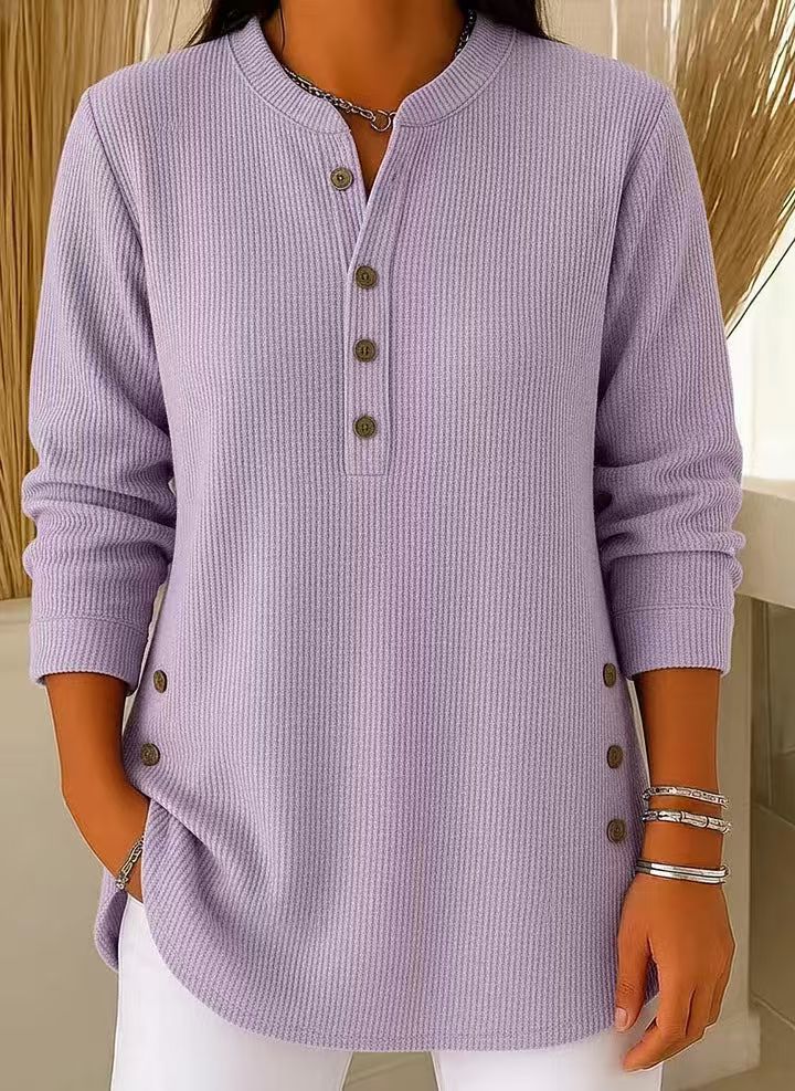 Van Elsen™ Willowe Ribbed Henley Dames Top