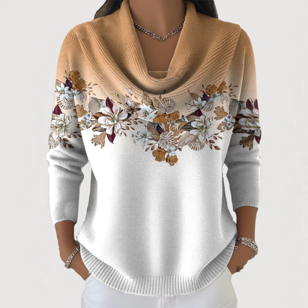 Van Elsen™ Florena Luxe Bloemen Trui met Zachte Halslijn