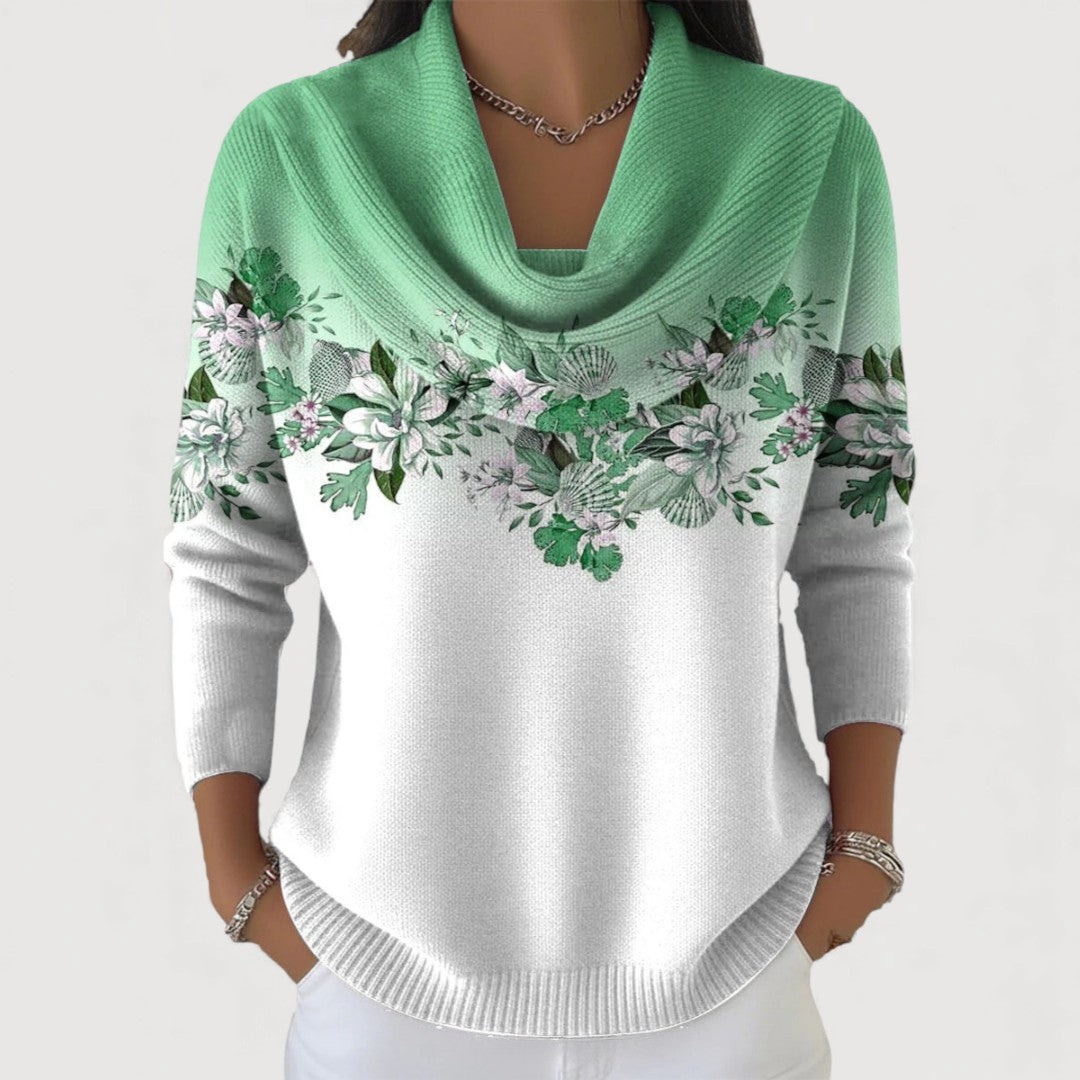 Van Elsen™ Florena Luxe Bloemen Trui met Zachte Halslijn