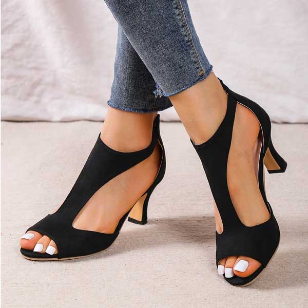 Soma Orthopedische Sandalen met Hak - Zwart