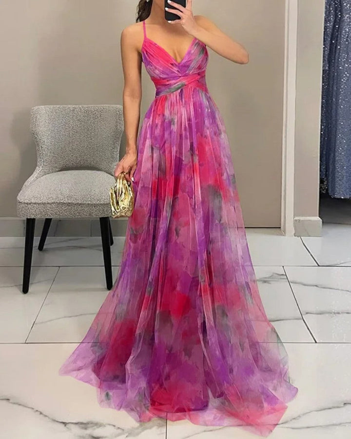 Van Elsen™ Roselle Luxe Maxi Jurk met Bloemenprint