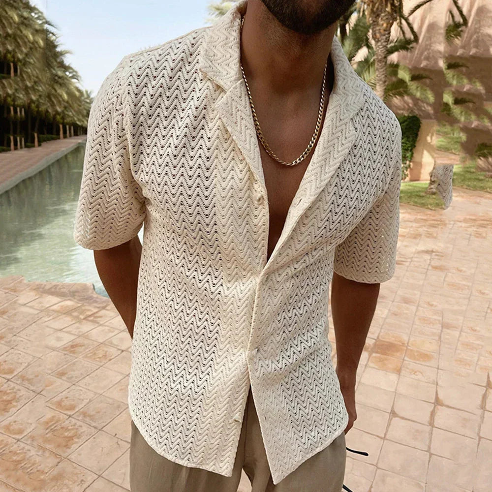 Adriano Mesh Shirt Beige