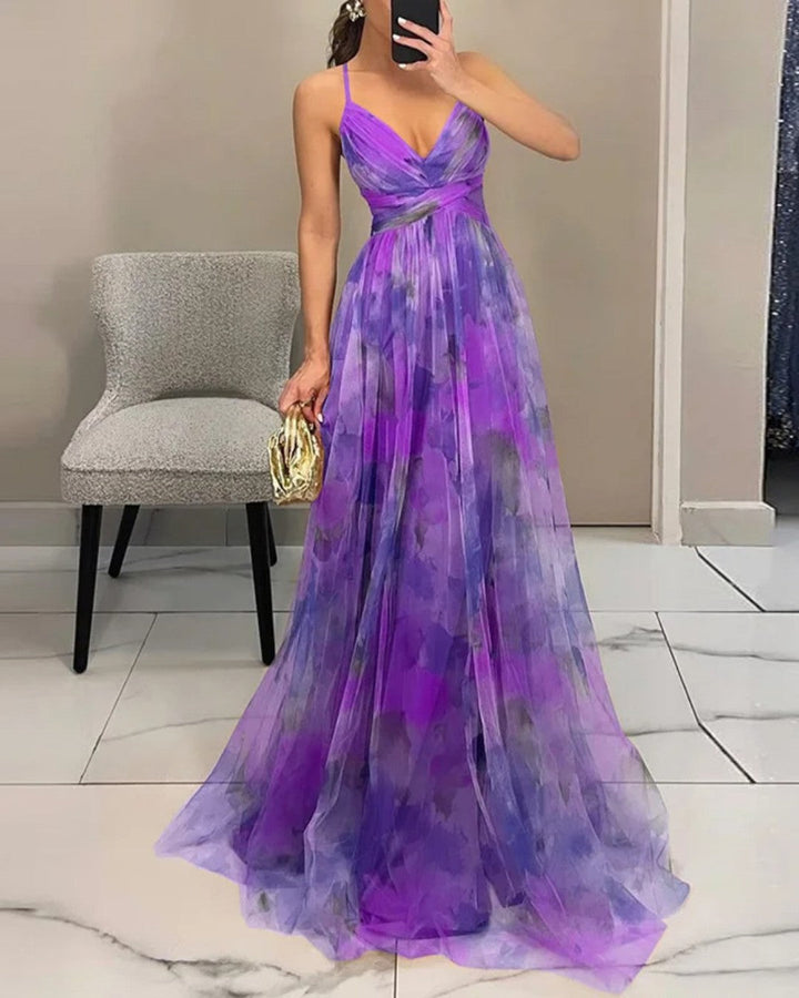 Van Elsen™ Roselle Luxe Maxi Jurk met Bloemenprint