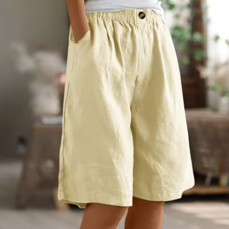 Femke Linnen Bermuda - Beige