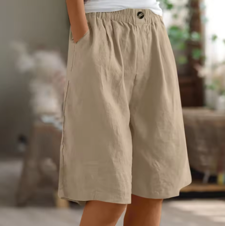 Femke Linnen Bermuda - Khaki