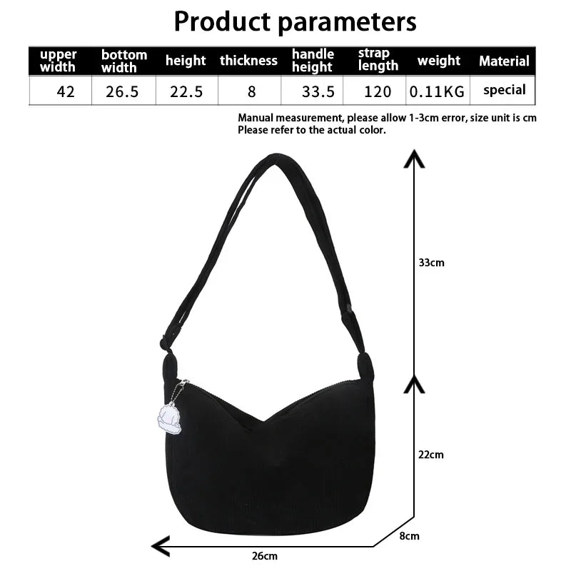 Van Elsen™ Velora Soft Cord Crossbody Tas