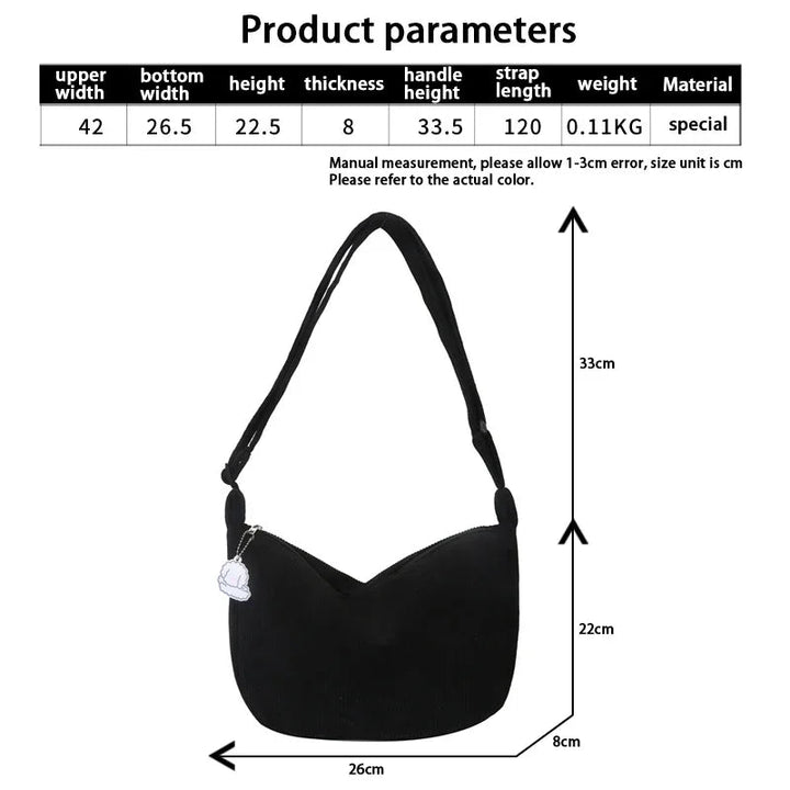 Van Elsen™ Velora Soft Cord Crossbody Tas