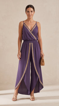Olivia | Unieke Jumpsuit met Gouden Details en Beensplit