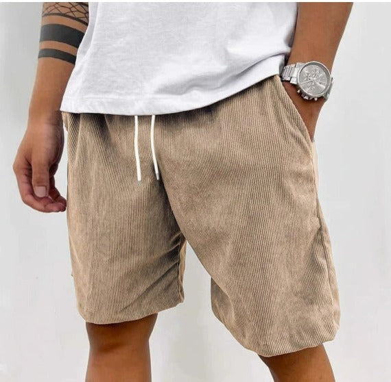 Leon Linnen Shorts Khaki