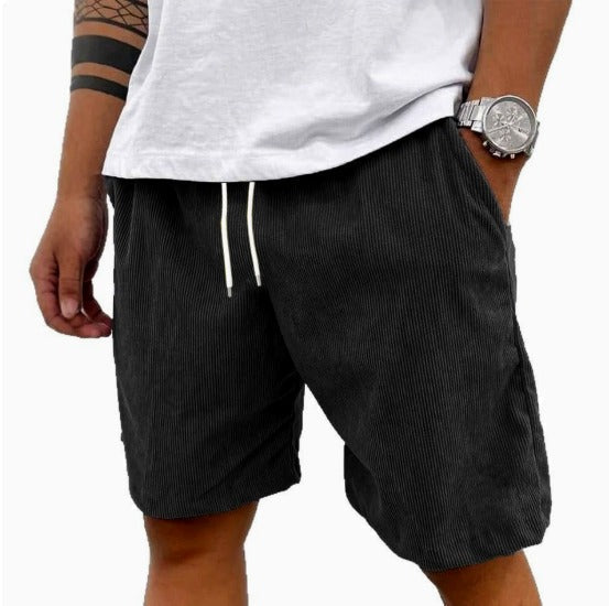 Leon Linnen Shorts Zwart