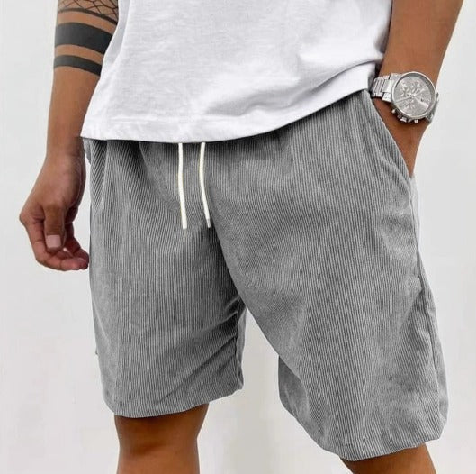 Leon Linnen Shorts Grijs