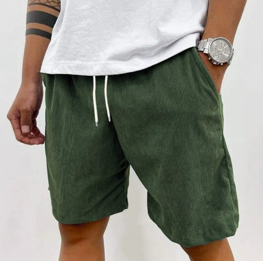 Leon Linnen Shorts Groen