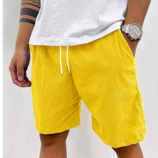Leon Linnen Shorts Geel