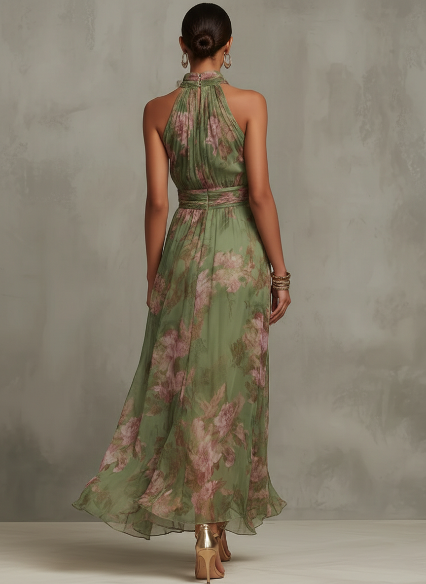 Van Elsen™ Fleuria Elegante Maxi Jurk met Bloemenprint