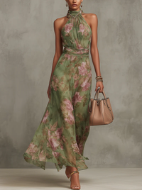 Van Elsen™ Fleuria Elegante Maxi Jurk met Bloemenprint