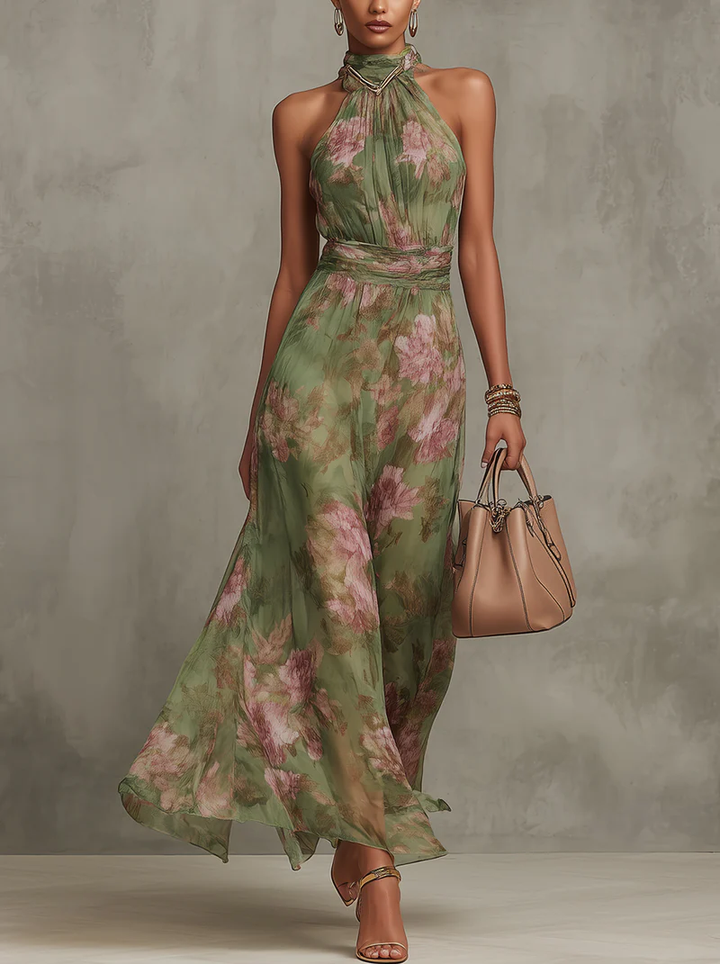 Van Elsen™ Fleuria Elegante Maxi Jurk met Bloemenprint