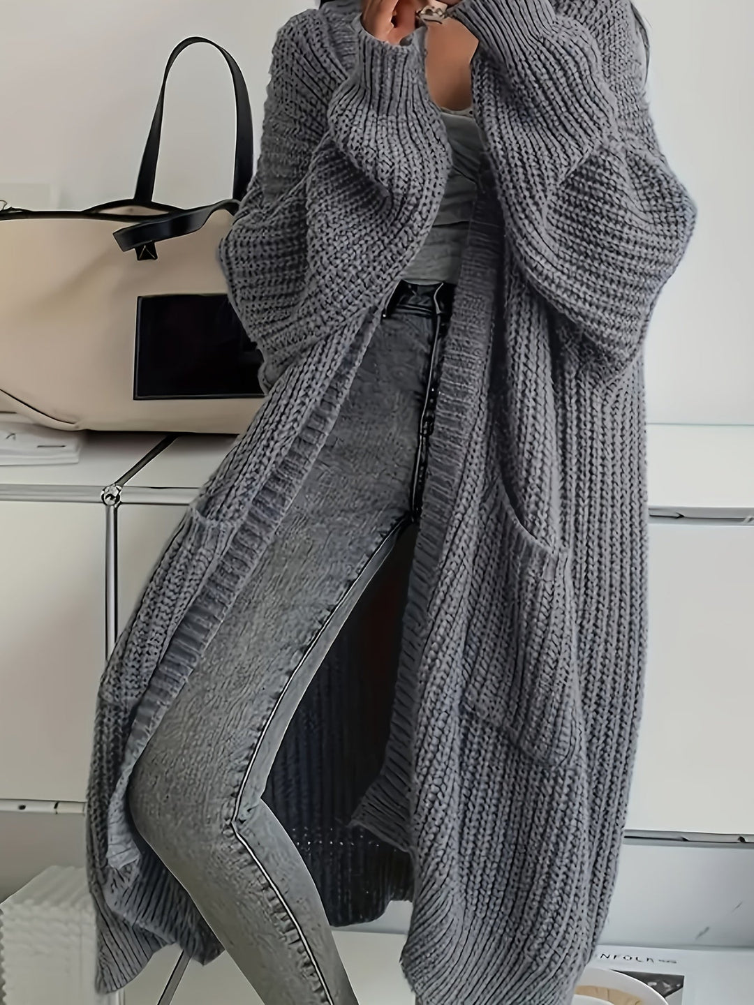 Lenie longline vest bruin
