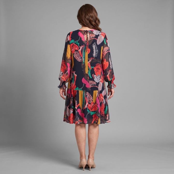 Margaux Bloemen Midi Jurk - achterkant