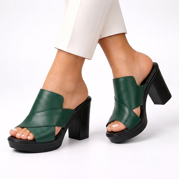 Capri Leren Muiltje - Groen