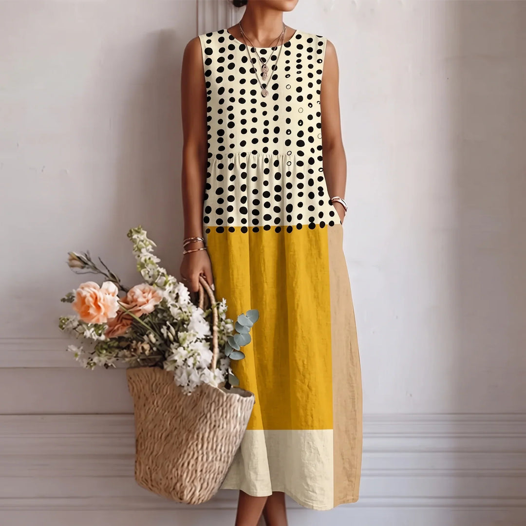 Lise midi jurk mosterd