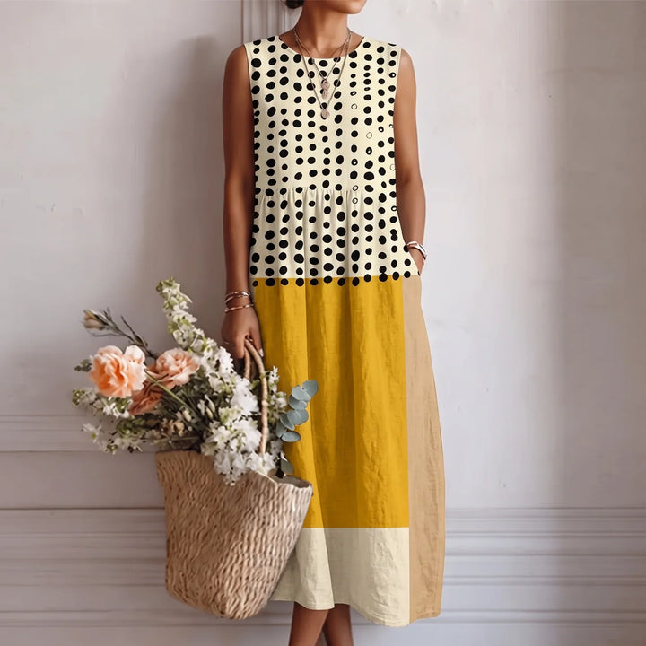 Lise midi jurk mosterd