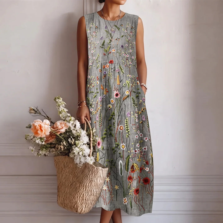 Lise midi jurk grijs