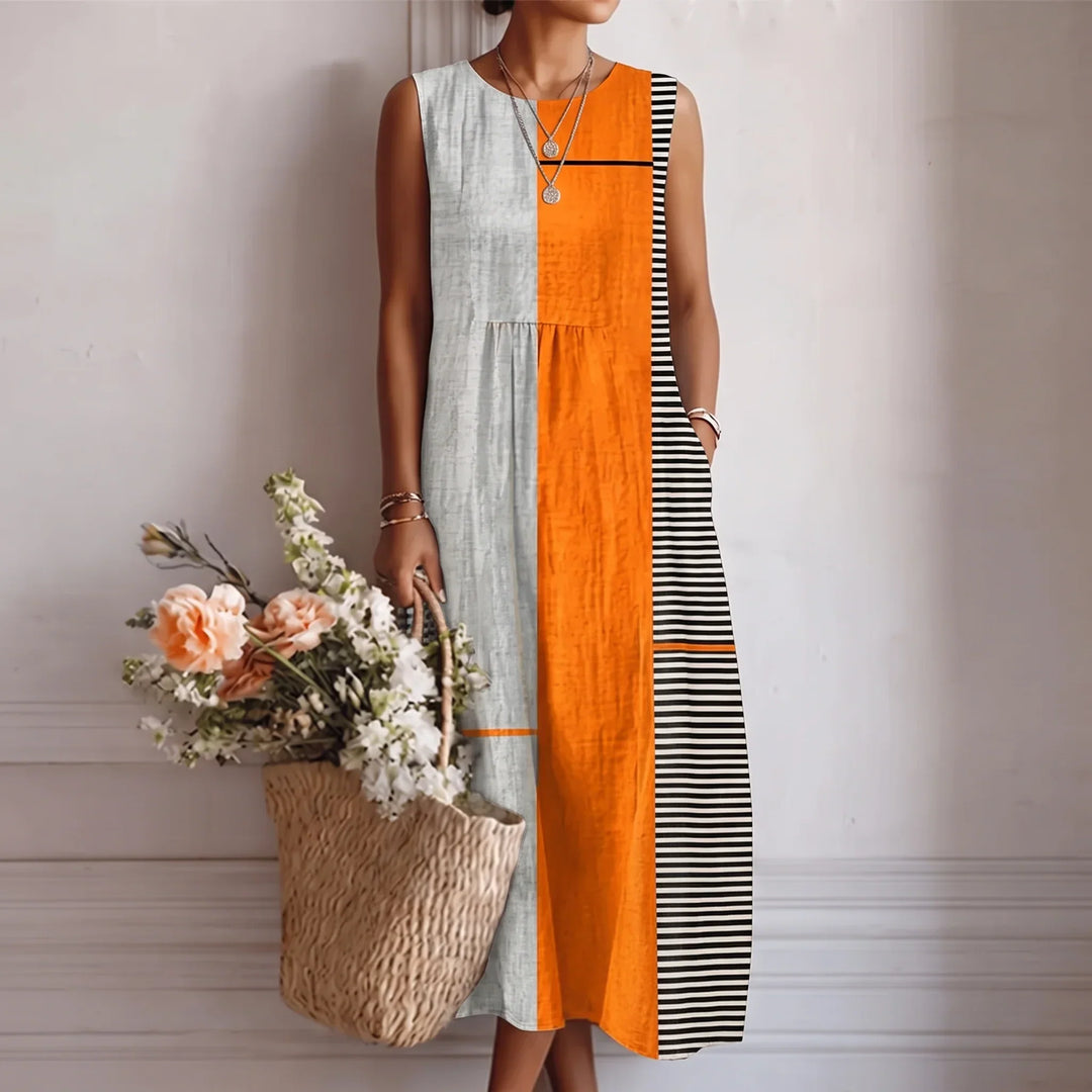 Lise midi jurk vintage blauw