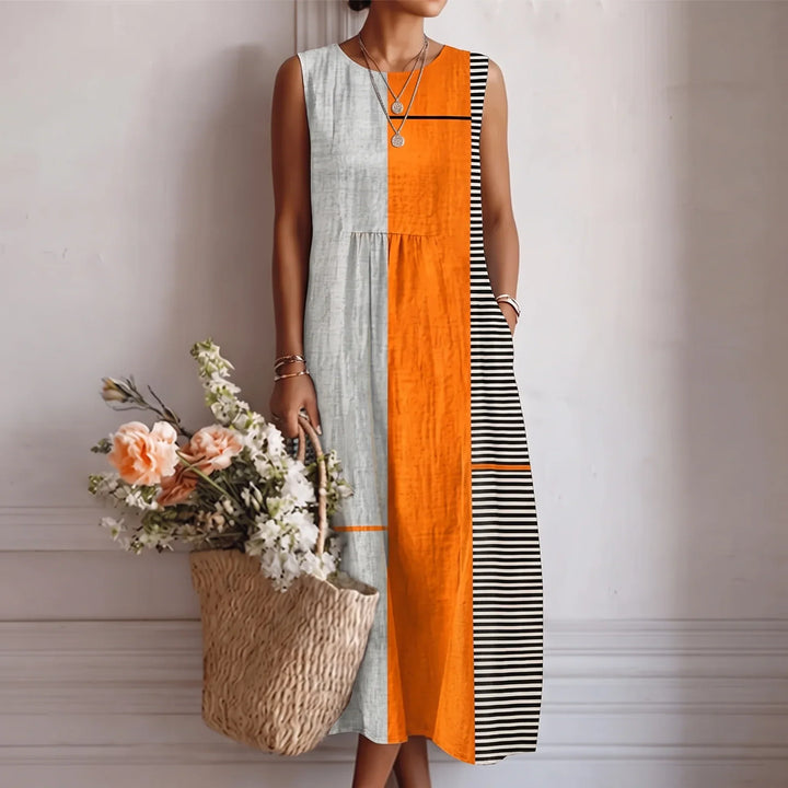 Lise midi jurk vintage blauw