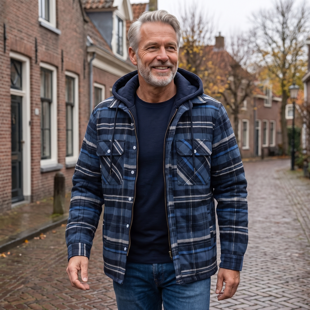 Jan Geruite Jas Donkerblauw sfeerbeeld