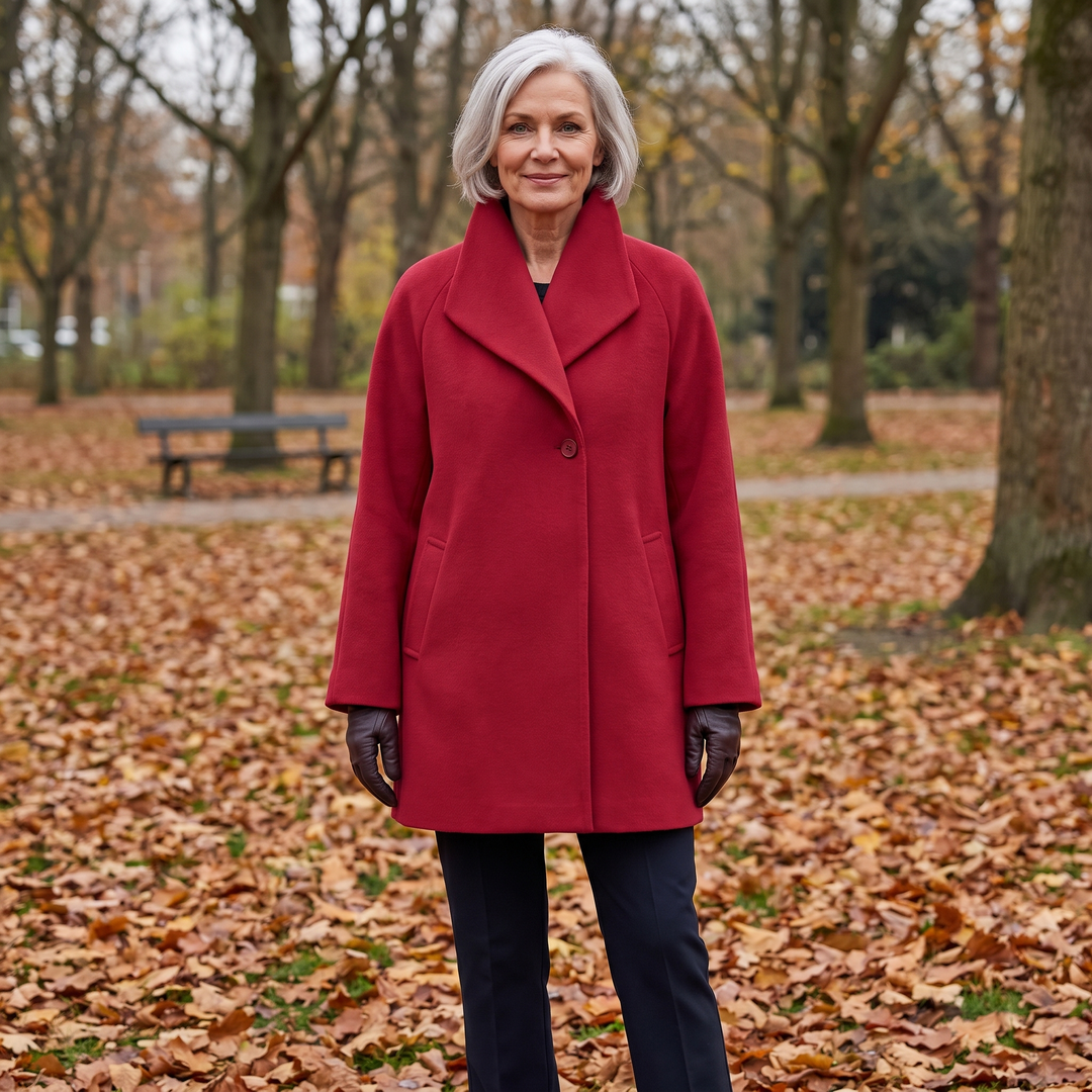 Femke Elegante Mantel Rood sfeerbeeld