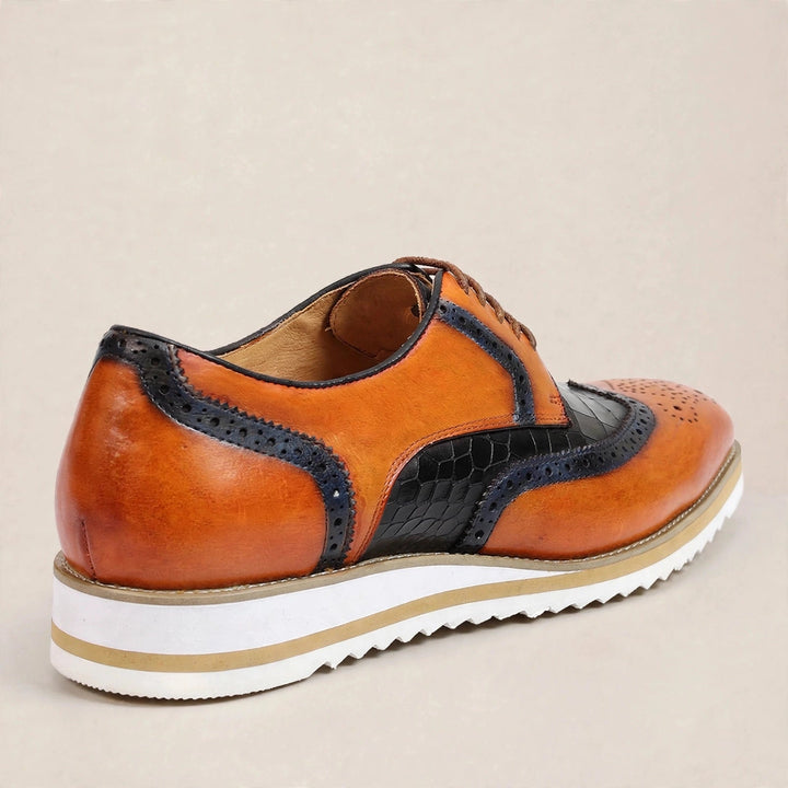 Viktor oxford veterschoenen bruin detail