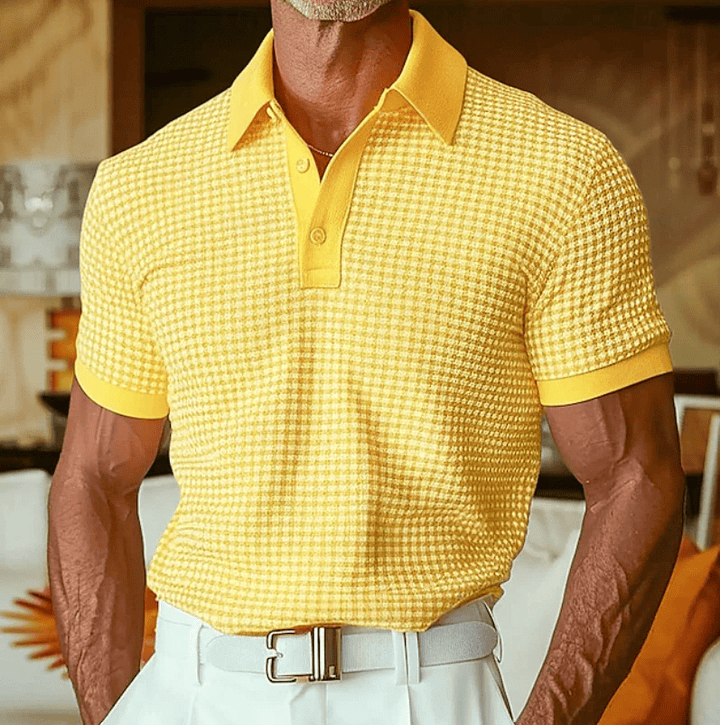 Geruite polo boord