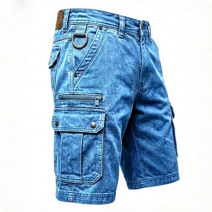 Pieter Denim Cargo Shorts Blauw