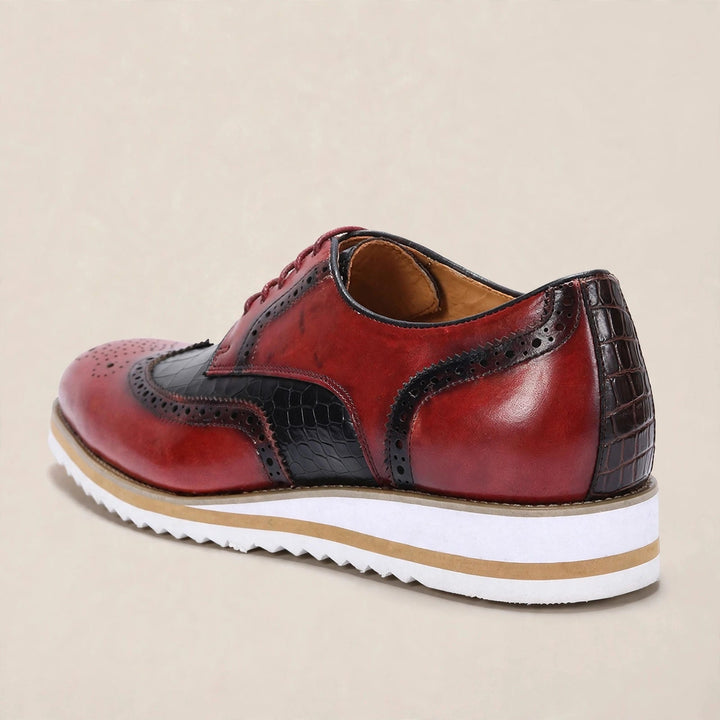 Viktor oxford veterschoenen rood achter