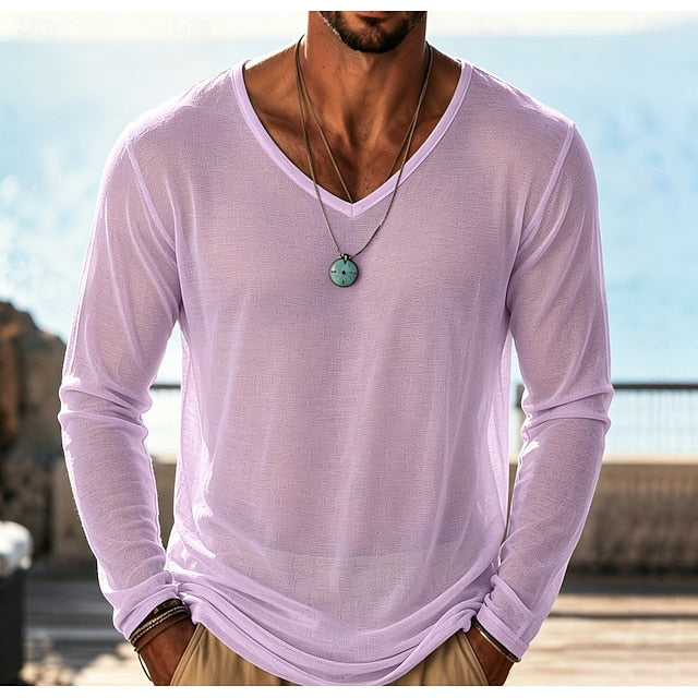 Axel V-Hals Longsleeve Top Paars